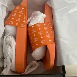MCM | Shoes | Orange Mcm Monogram Sandals | Poshmark display picture 1